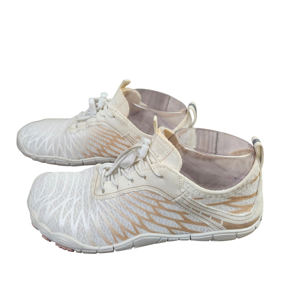HF White Rose Gold Barefoot Water Shoes Minimalist Swim Sneakers Mens 4 Womens 6 - Picture 9 of 12